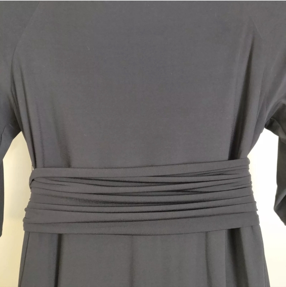 IGIGI Solid Black Stretchy Faux Wrap Dress Formal Cocktail Plus Size 18/20 - Picture 5 of 14